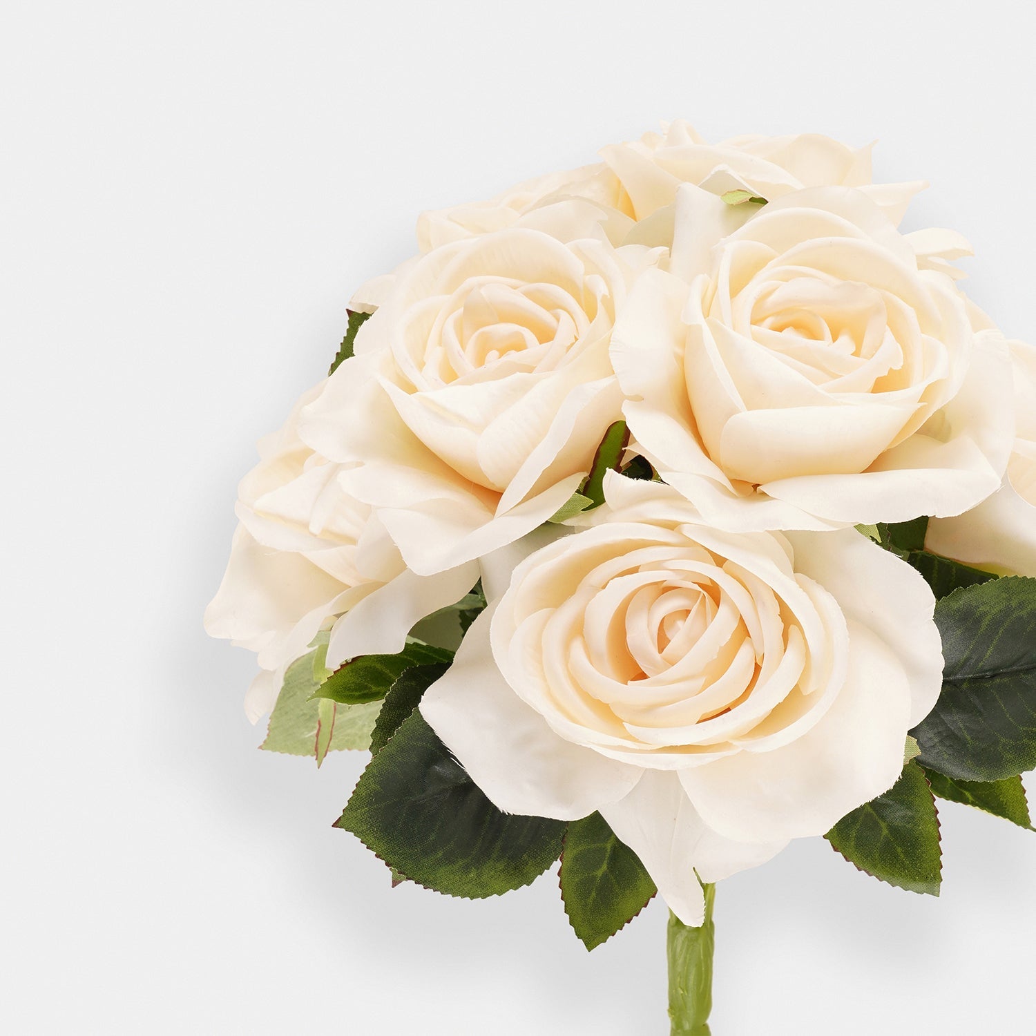 Ivory Artificial Rose Bunch Spray - Single
