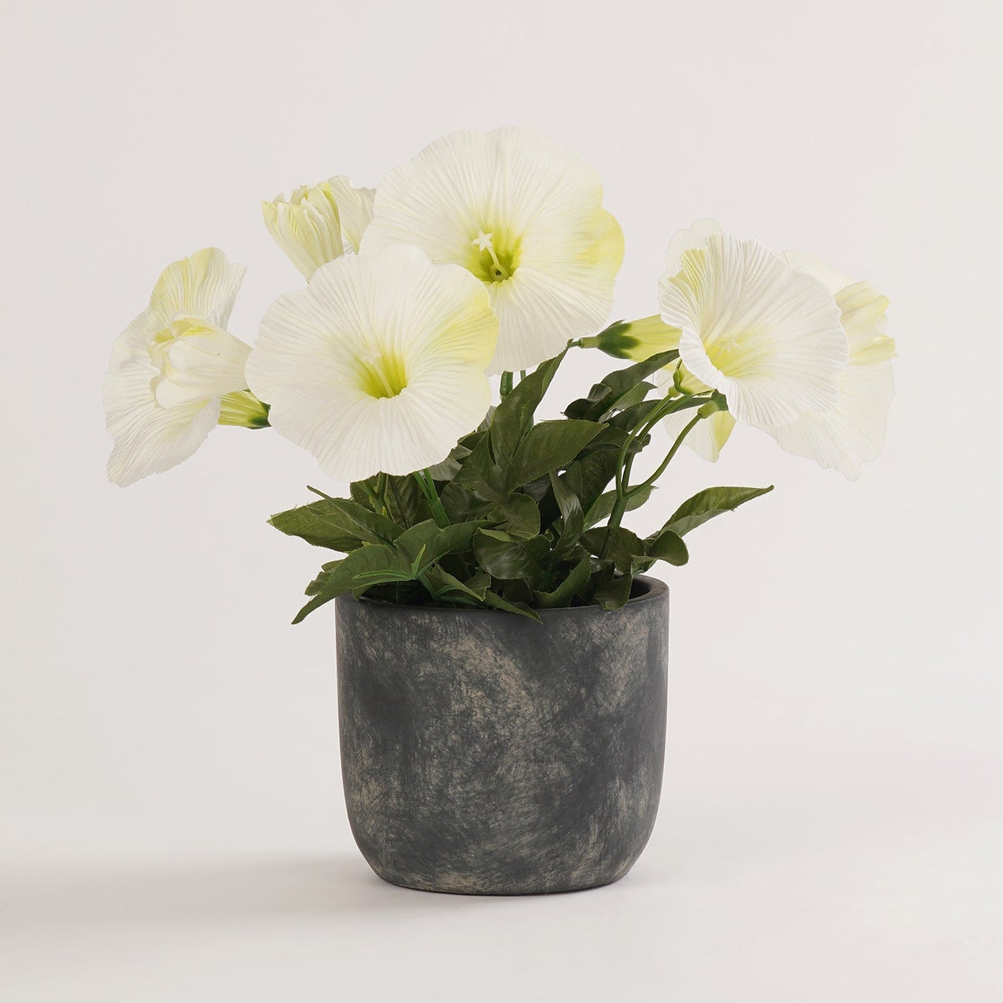 Ivory Artificial Petunia Potted Plant