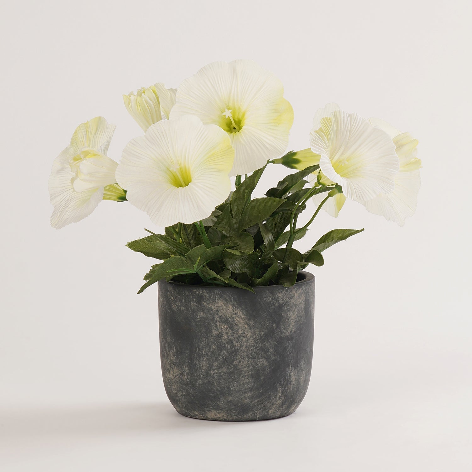 Ivory Artificial Petunia Potted Plant