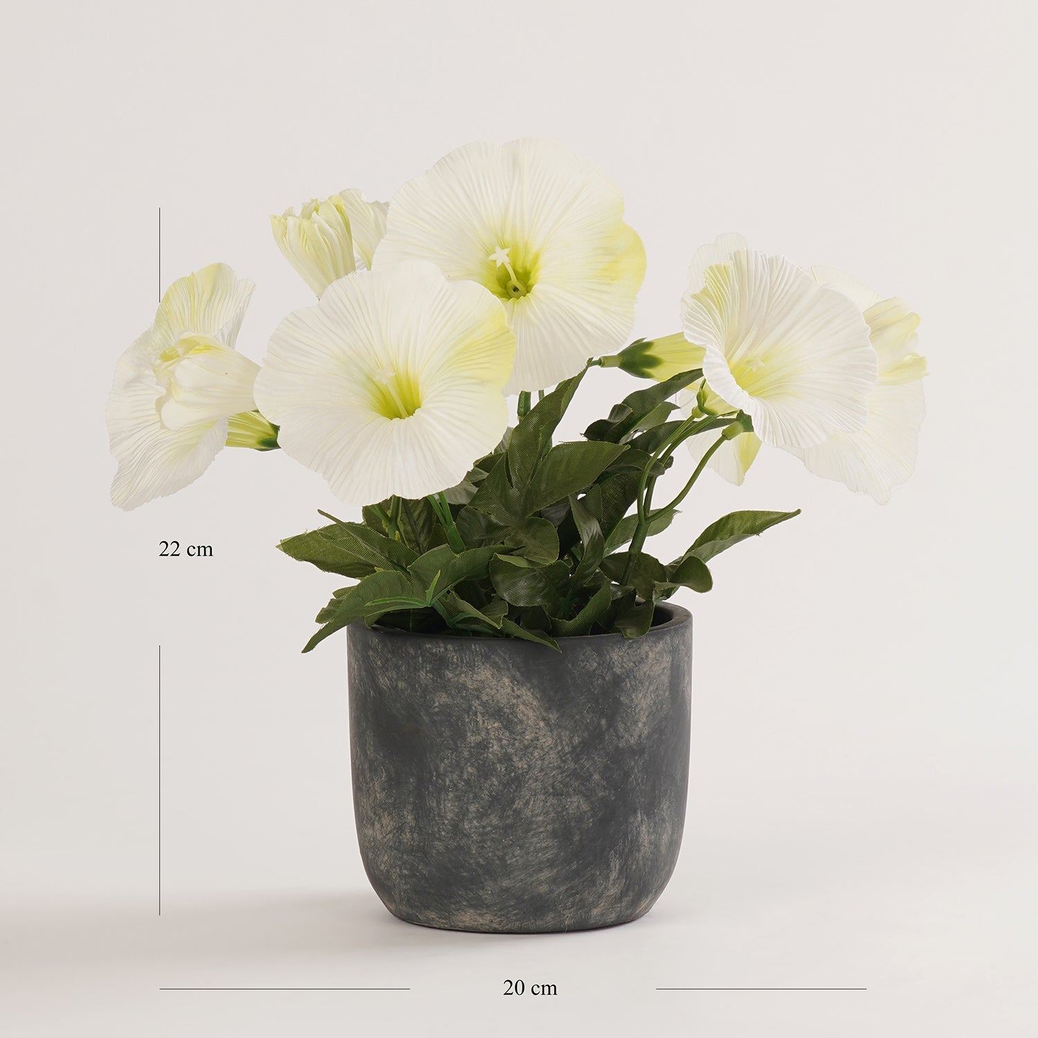 Ivory Artificial Petunia Potted Plant