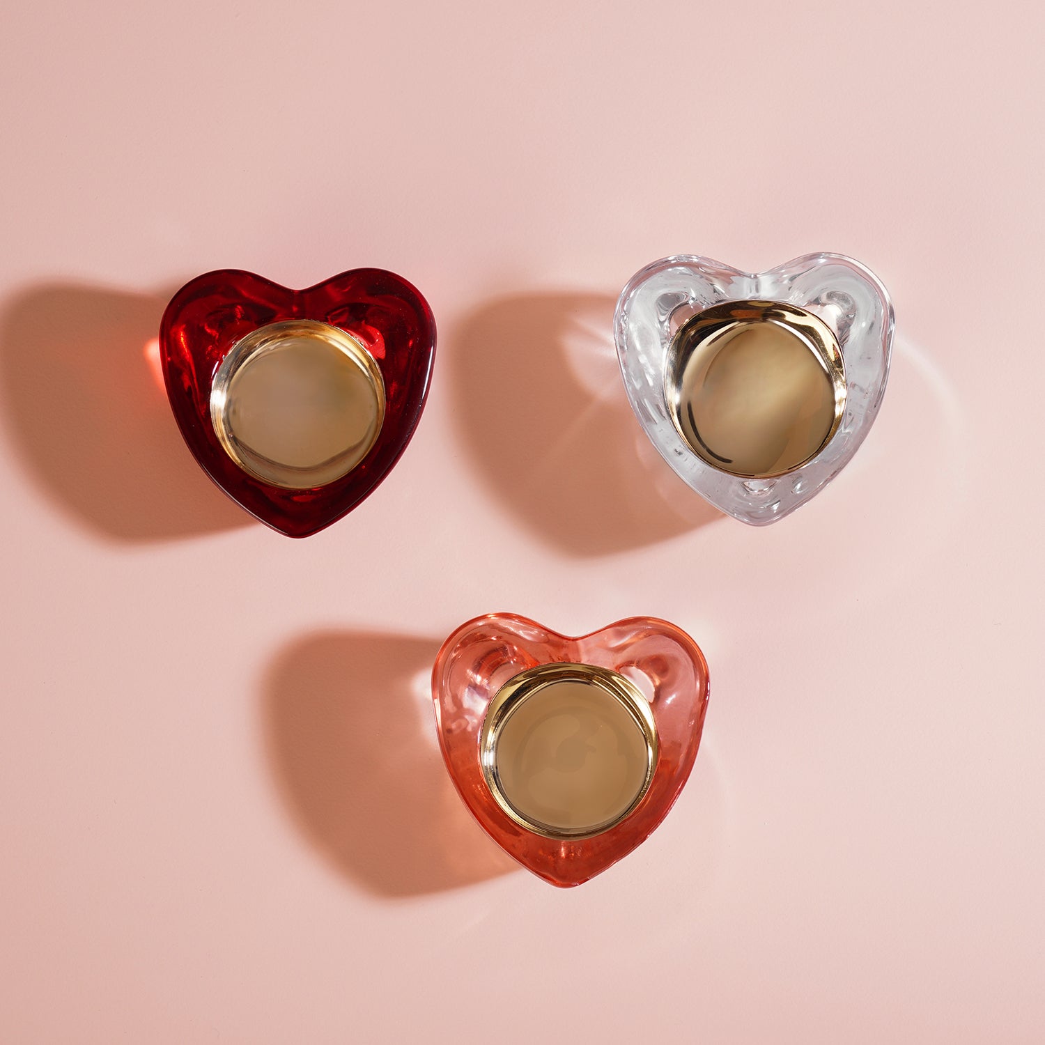 Set of 3 Heart Shaped Tealight Holders