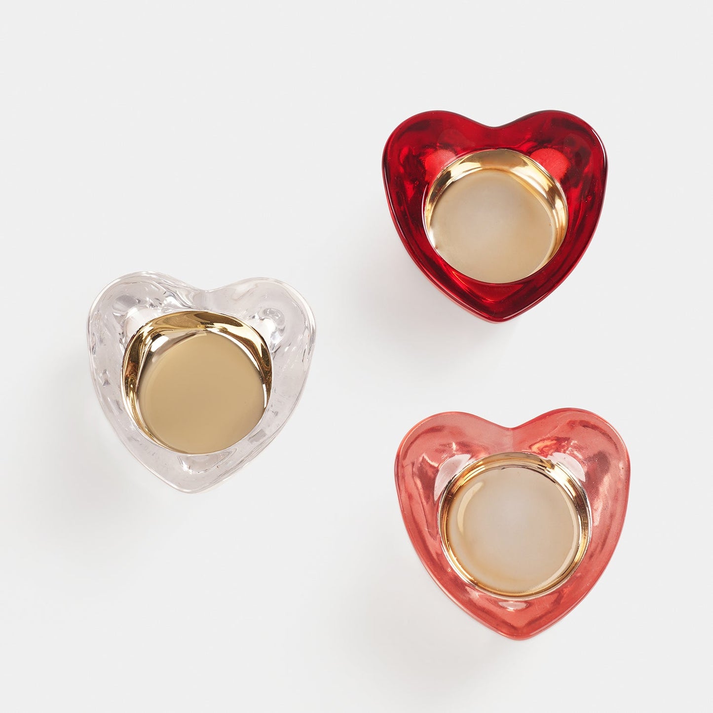 Set of 3 Heart Shaped Tealight Holders