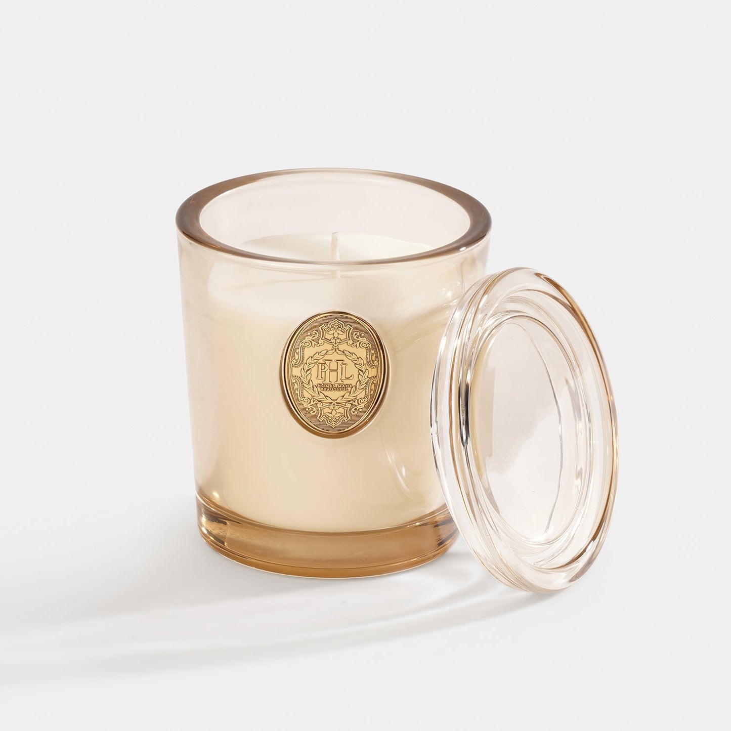 Royal Oud Scented Wax Filled Glass Candle Jar - Light Amber