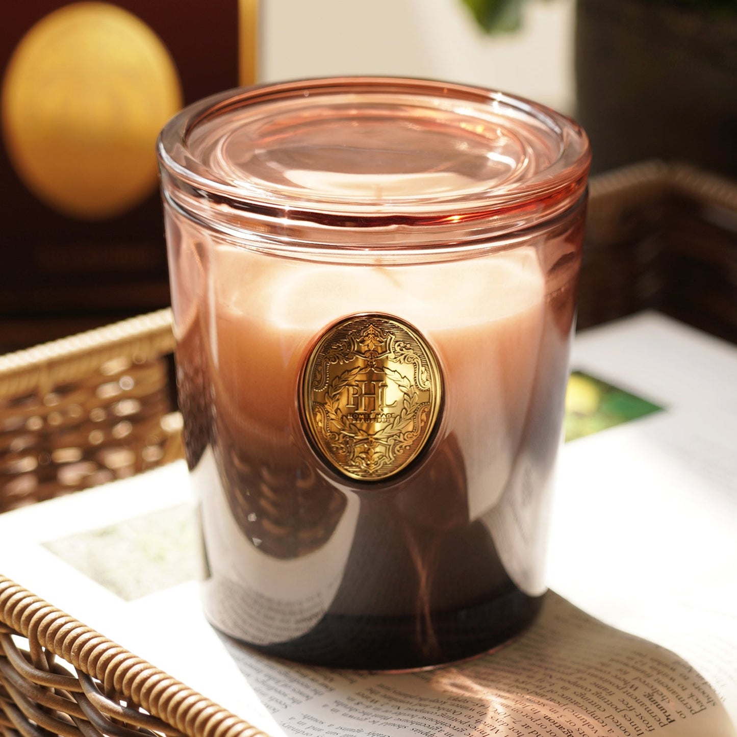 Oud Exotique Scented Wax Filled Glass Candle Jar - Amber Black