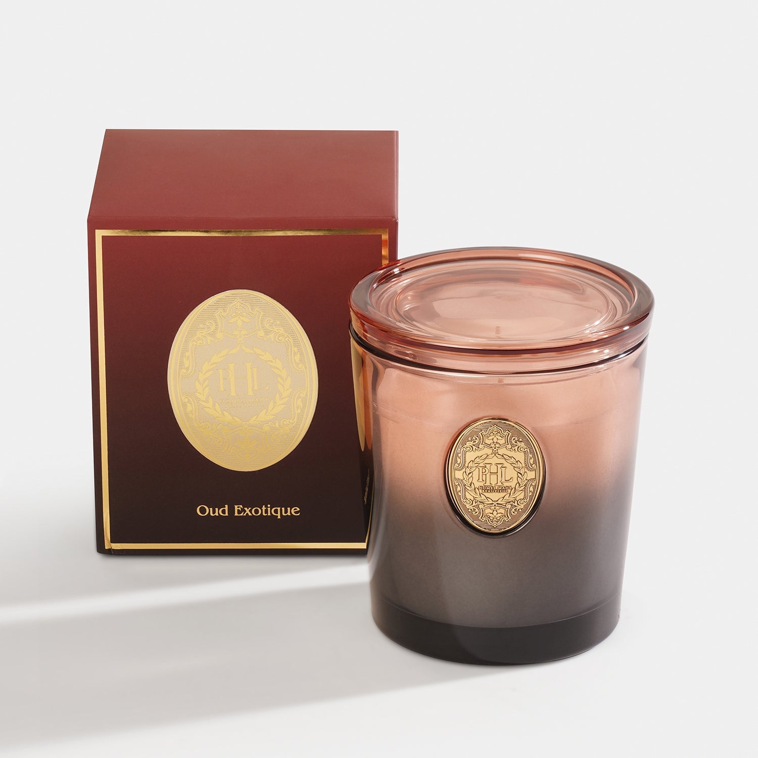 Oud Exotique Scented Wax Filled Glass Candle Jar - Amber Black