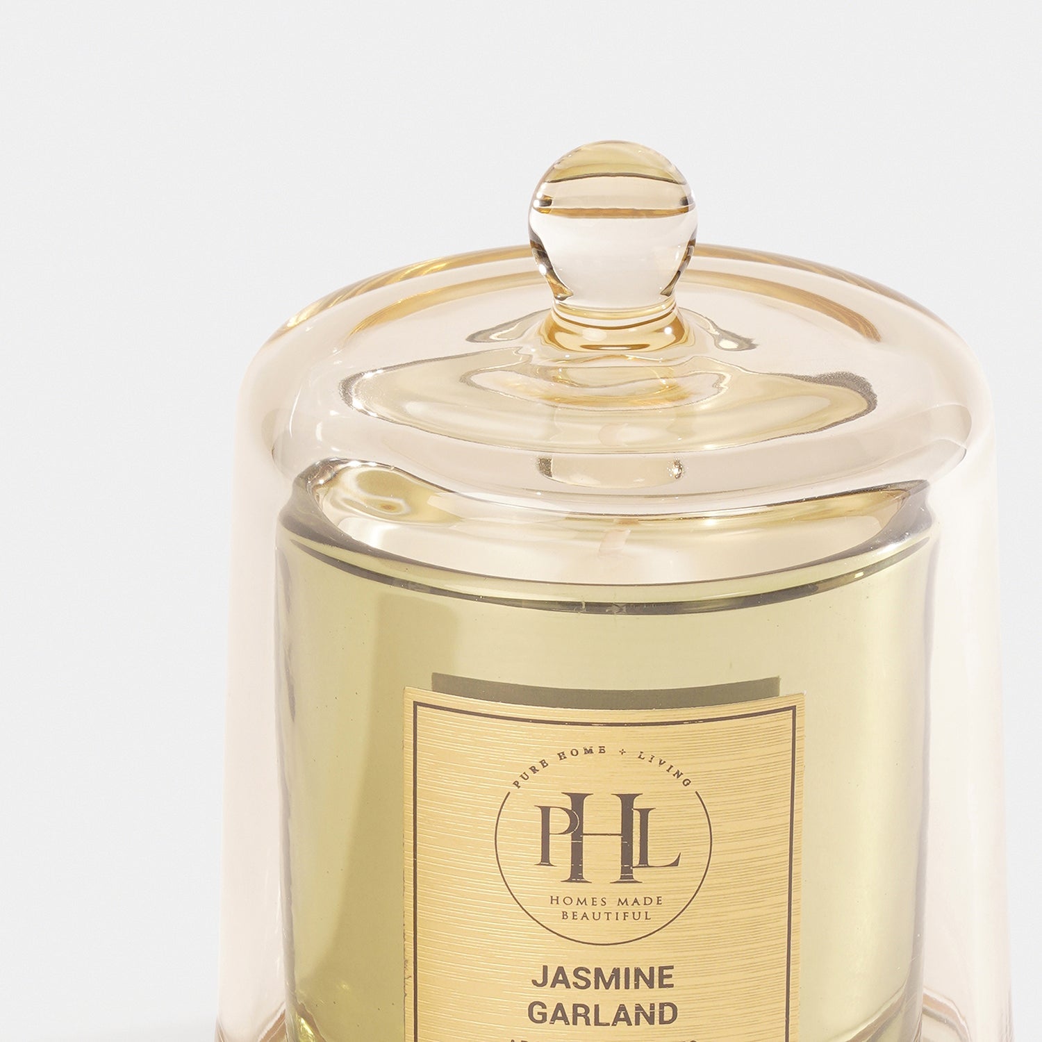 Jasmine Garland Scented Bell Jar Glass Candle - Light Green