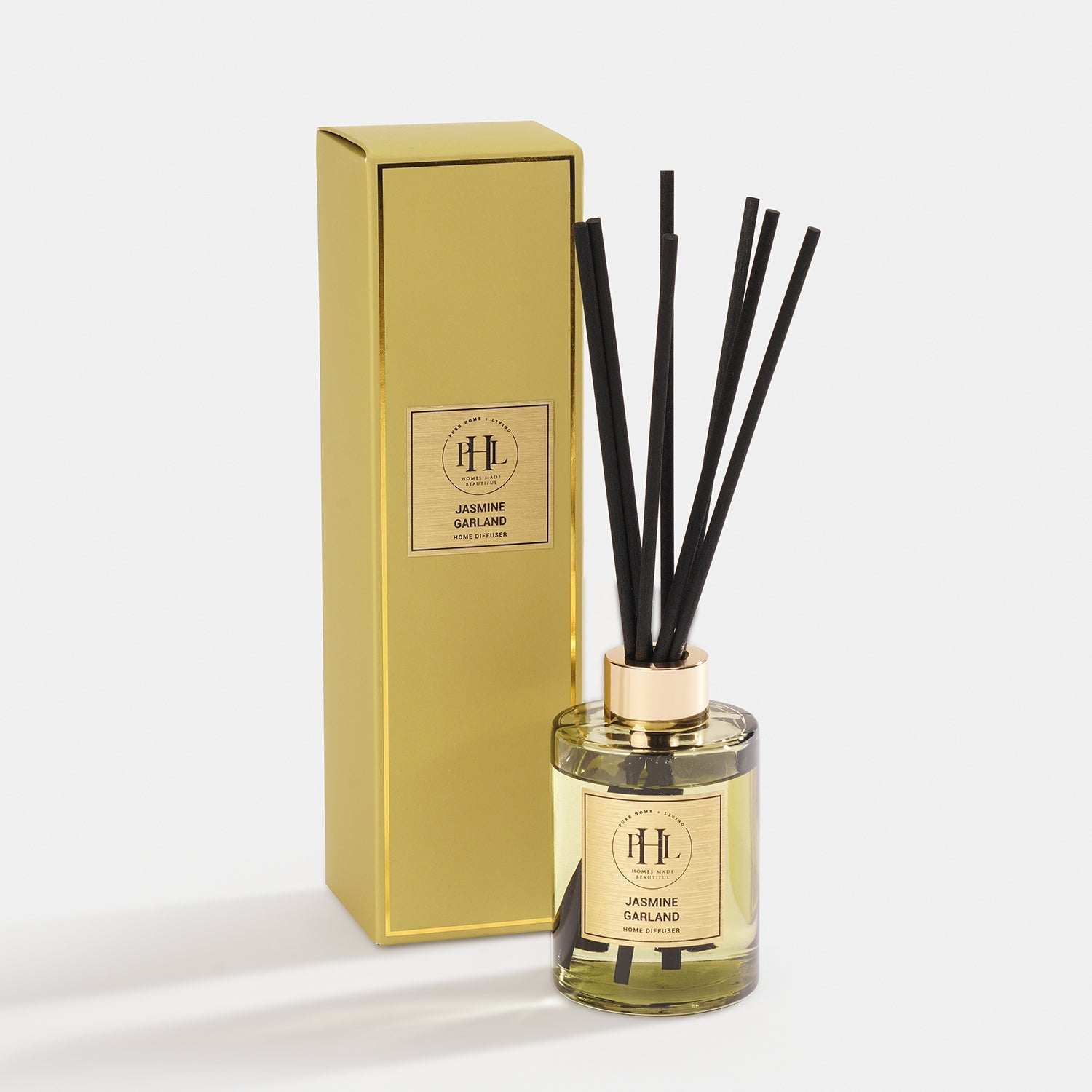 Jasmine Garland Glass Reed Diffuser - Light Green