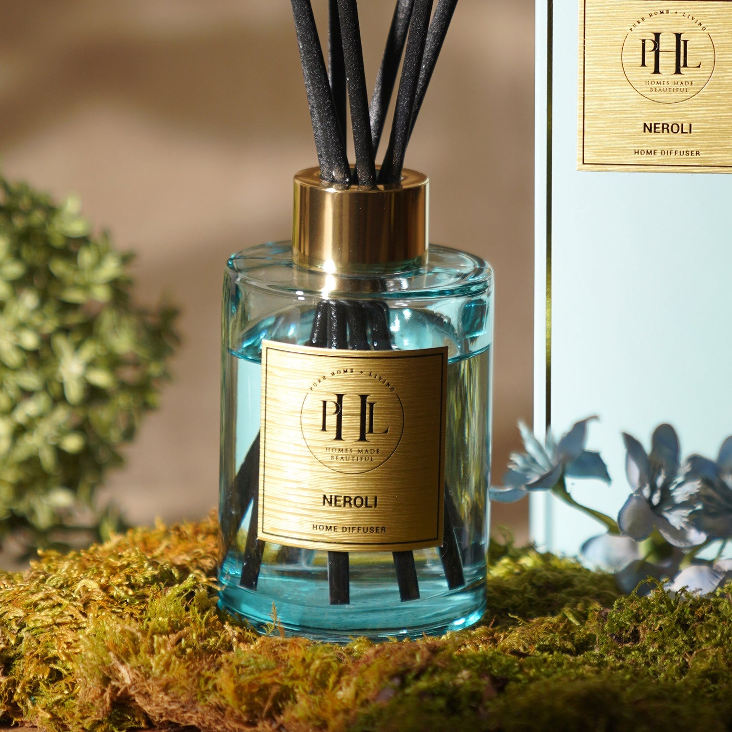 Neroli Glass Reed Diffuser - Light Blue