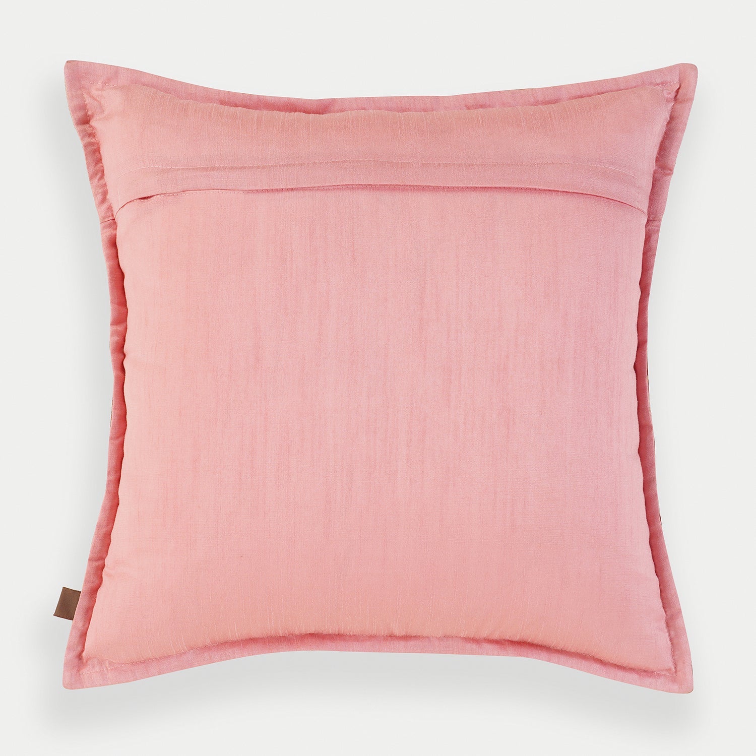Pink Floral Embroidered Cushion Cover