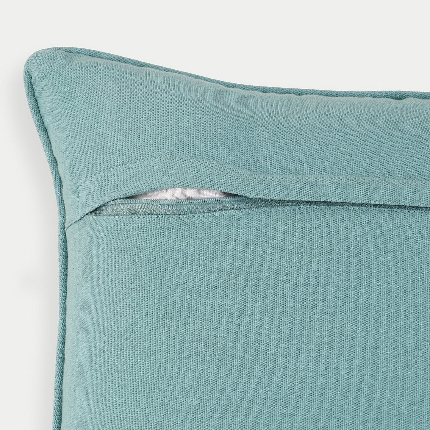Blue Geometric Embroidered Cushion Cover