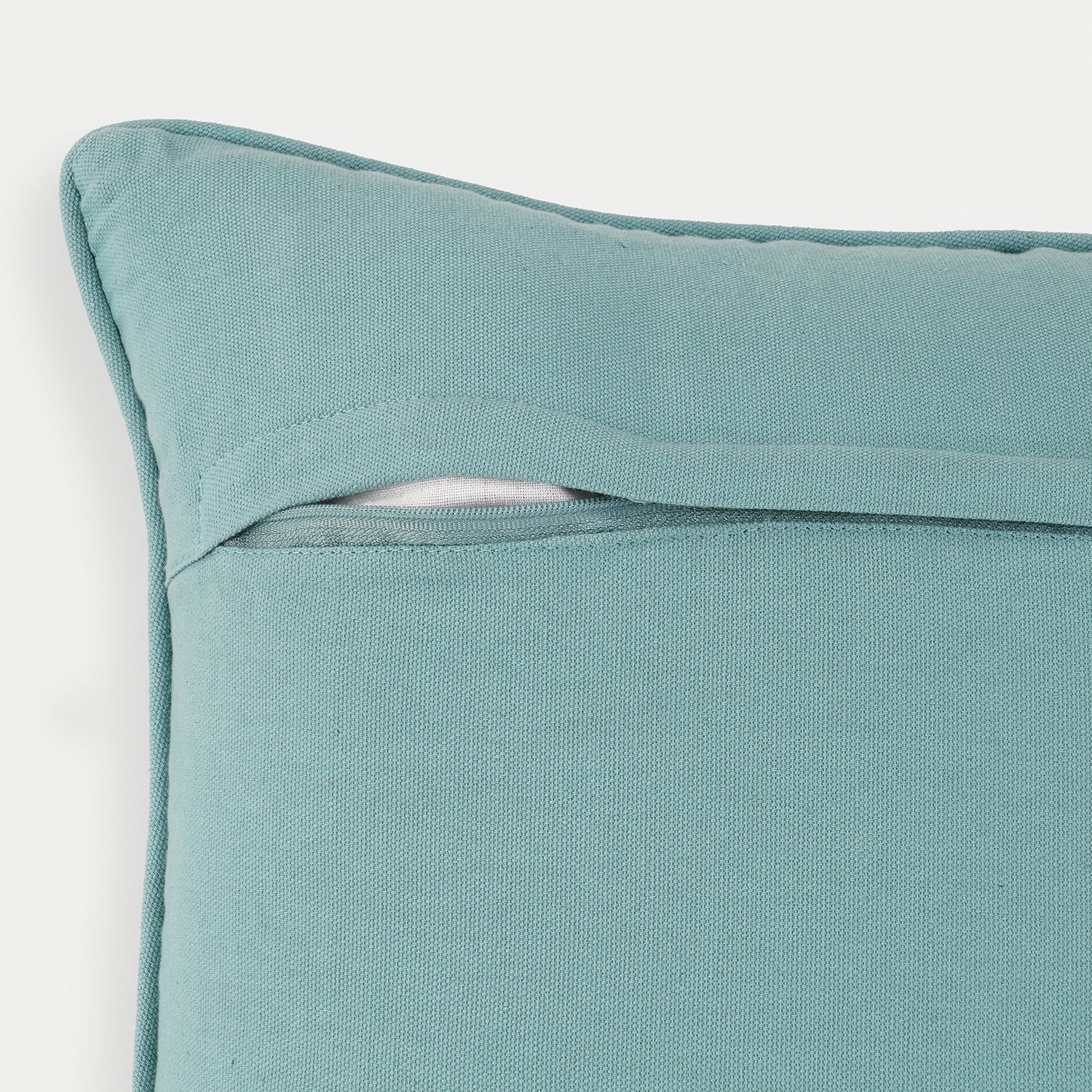 Blue Geometric Embroidered Cushion Cover