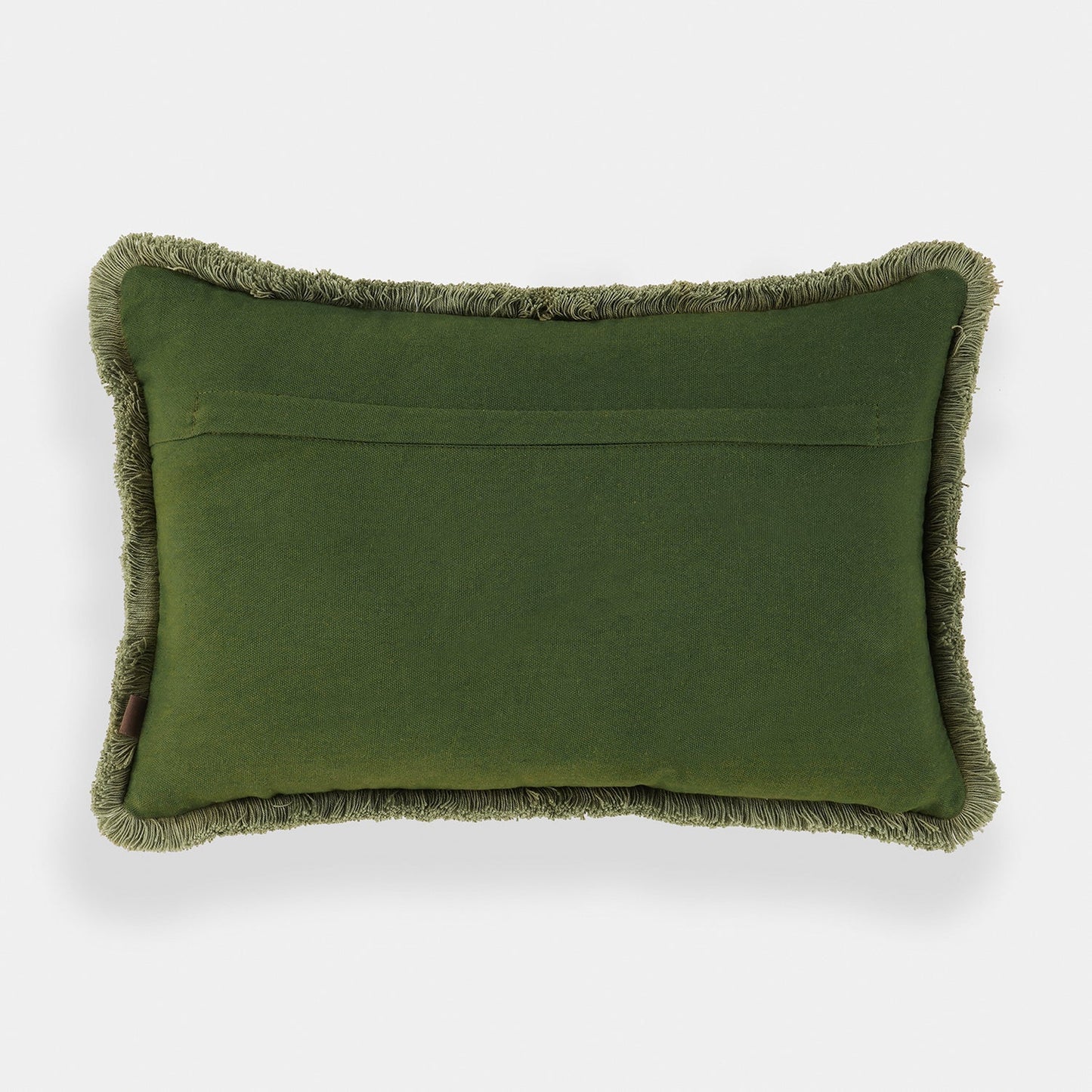 Green Palm Embroidered Cushion Cover