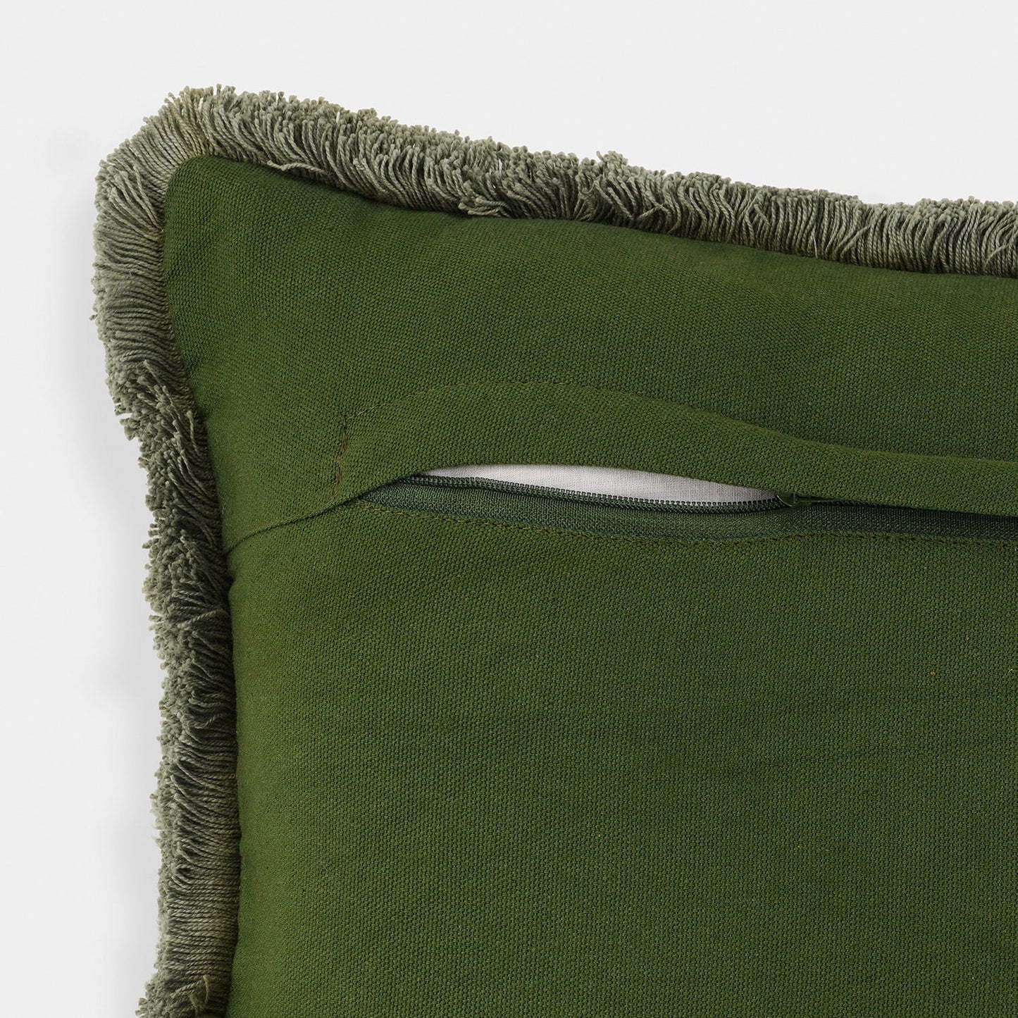 Green Palm Embroidered Cushion Cover