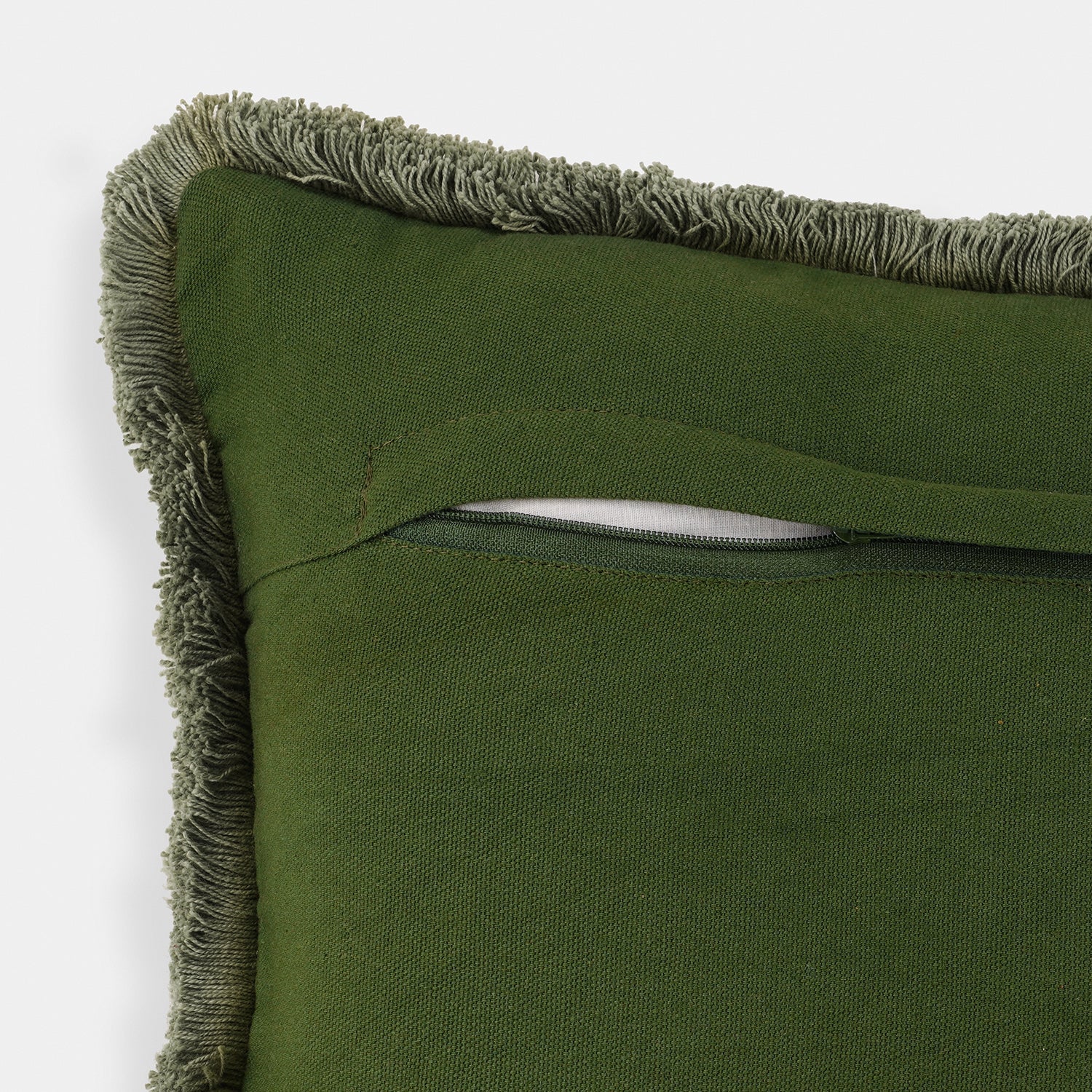 Green Palm Embroidered Cushion Cover