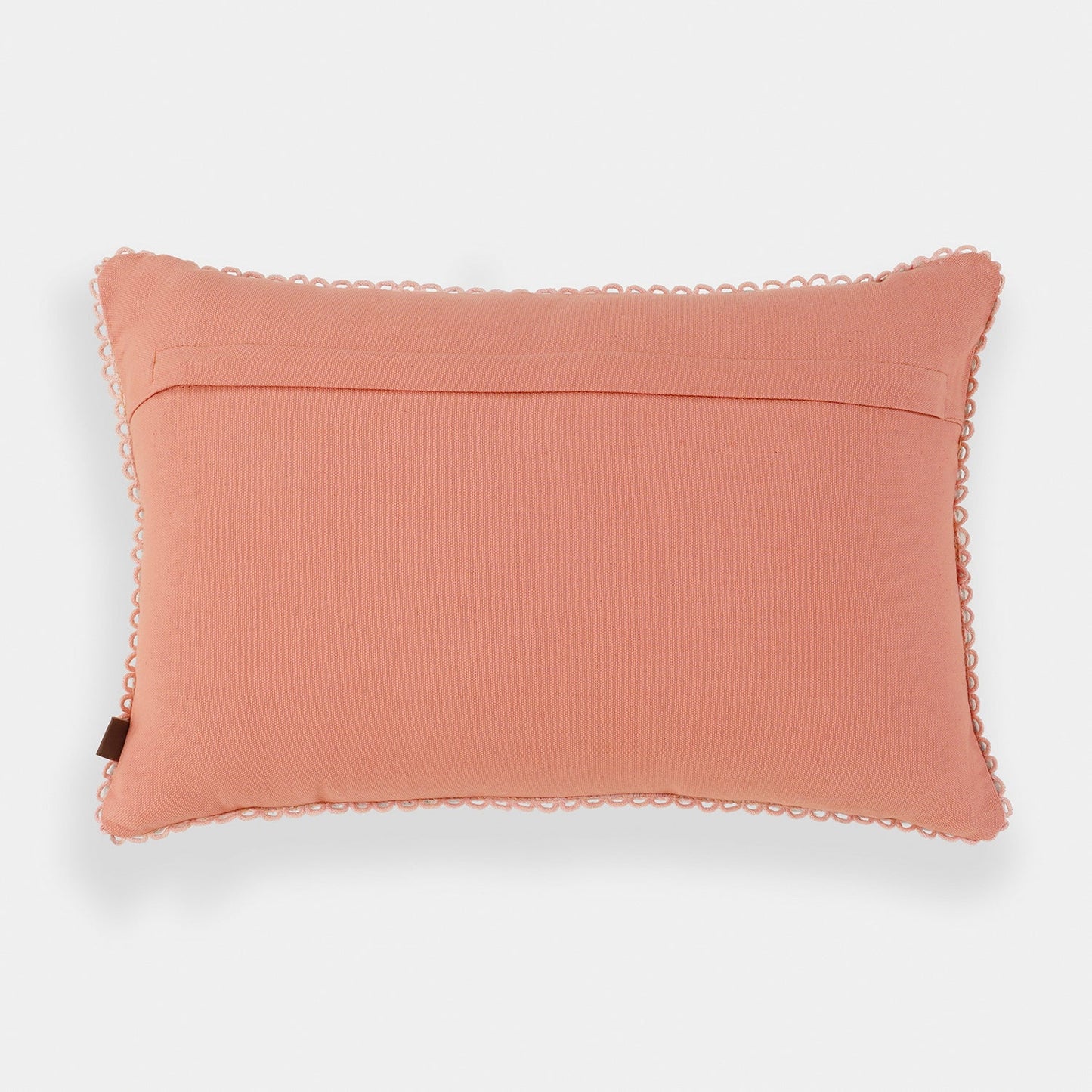 Blue Striped & Floral Embroidered Cushion Cover