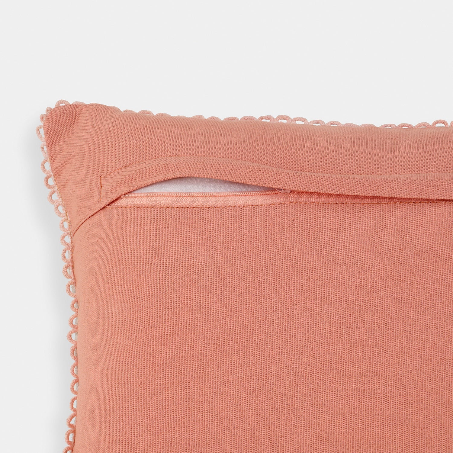 Blue Striped & Floral Embroidered Cushion Cover