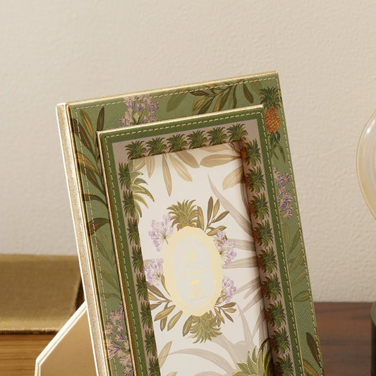 Green Pineapple Print Faux Leather Photo Frame - Small