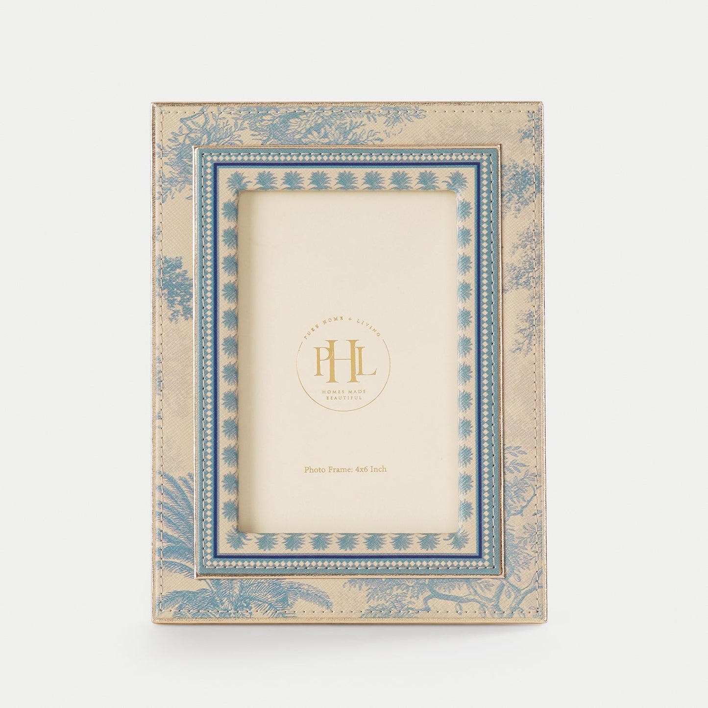 Blue Varena Faux Leather Photo Frame - Small
