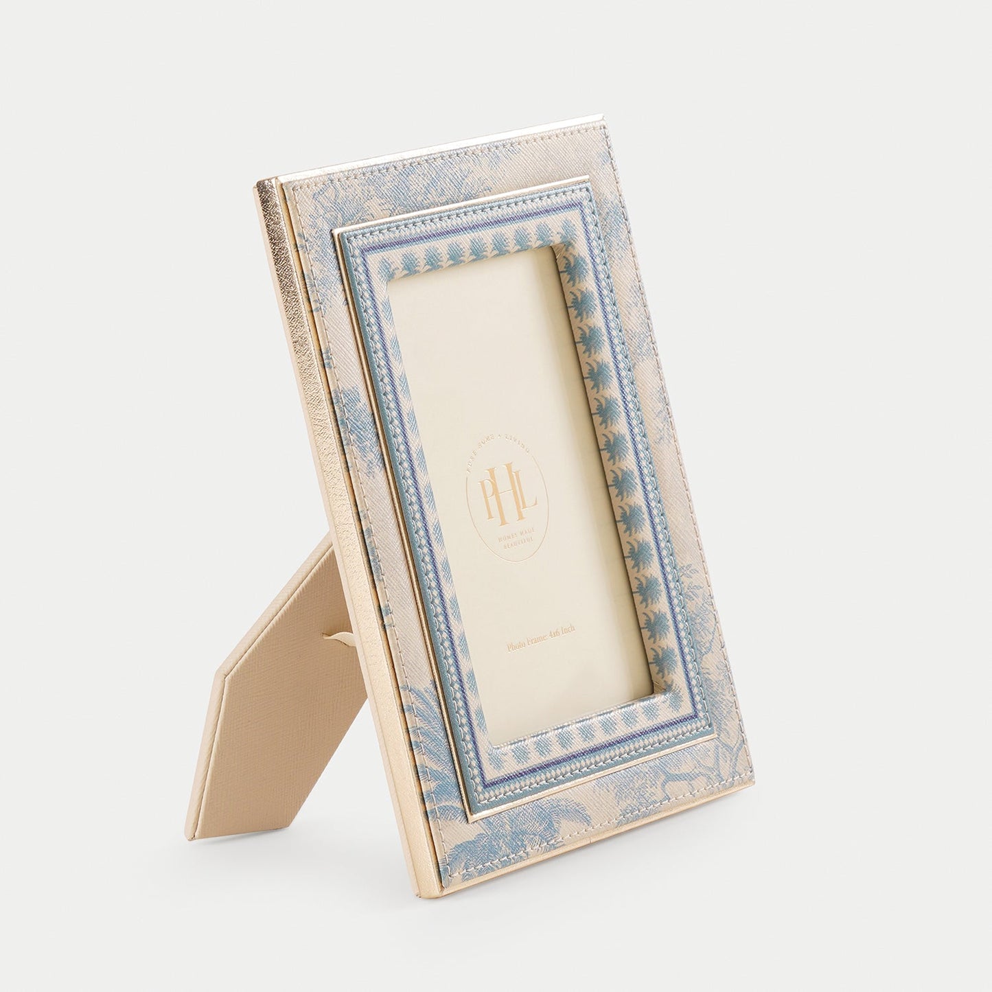 Blue Varena Faux Leather Photo Frame - Small