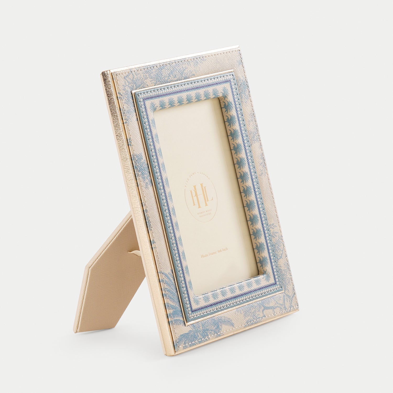 Blue Varena Faux Leather Photo Frame - Small