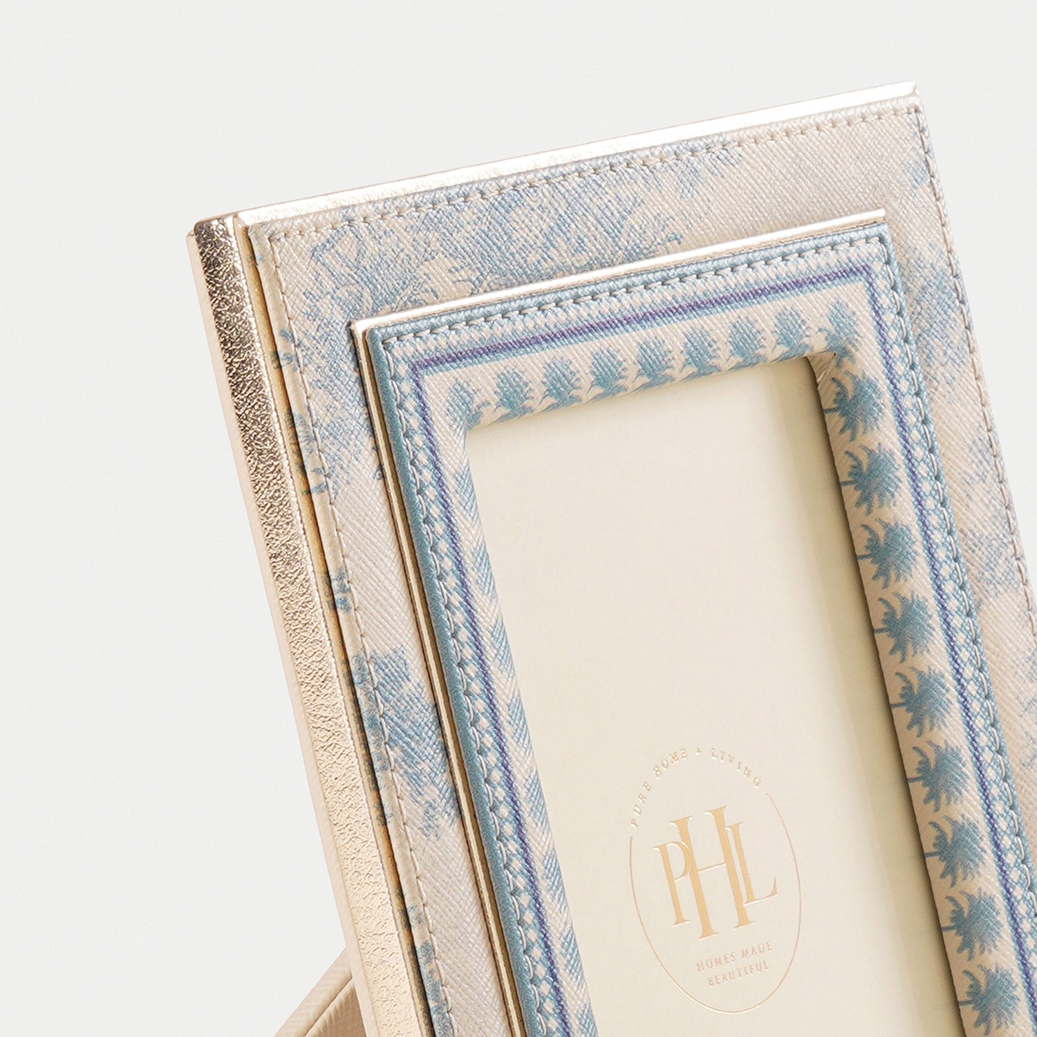 Blue Varena Faux Leather Photo Frame - Small