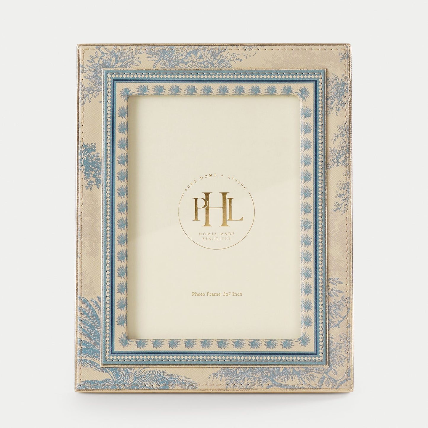 Blue Varena Faux Leather Photo Frame - Large