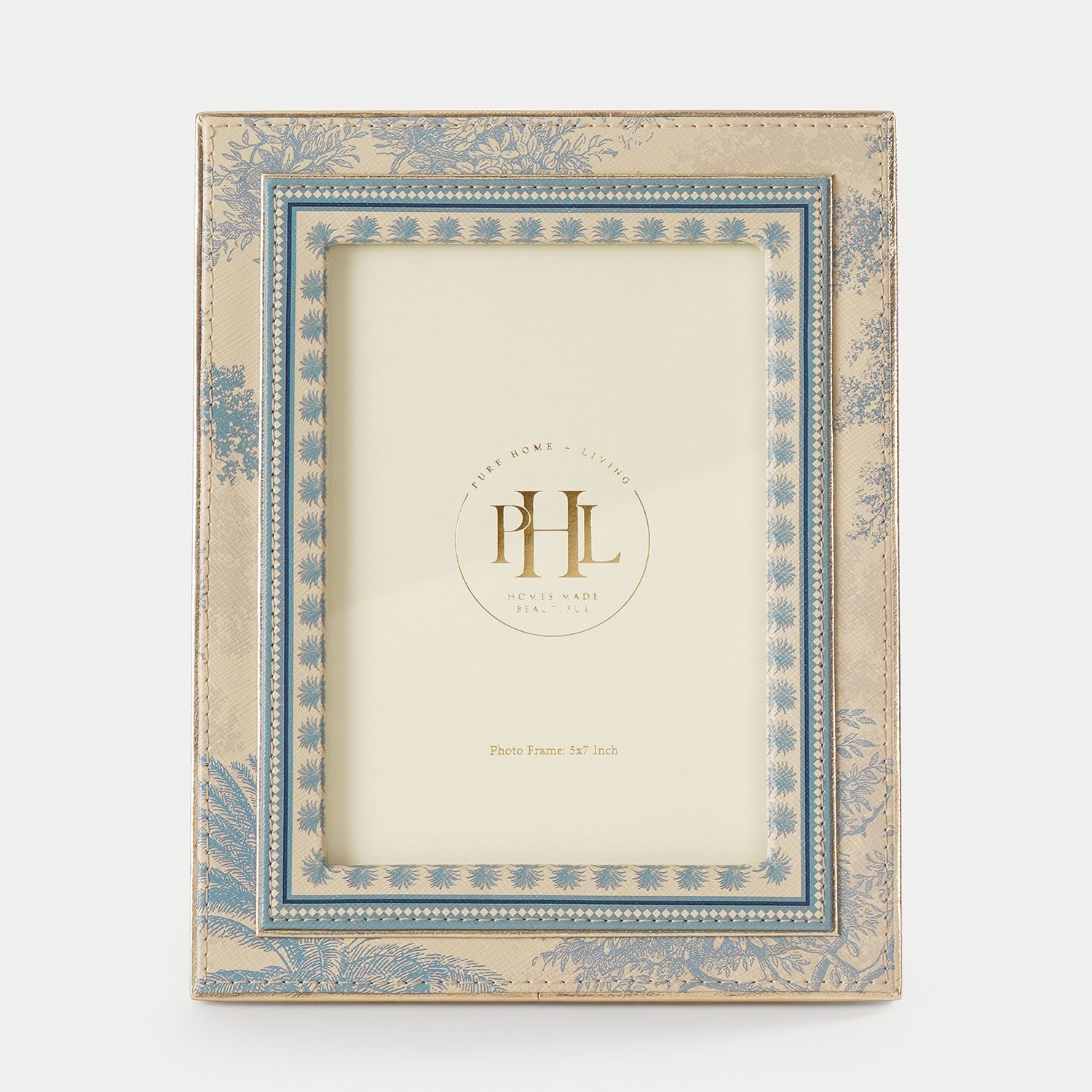 Blue Varena Faux Leather Photo Frame - Large