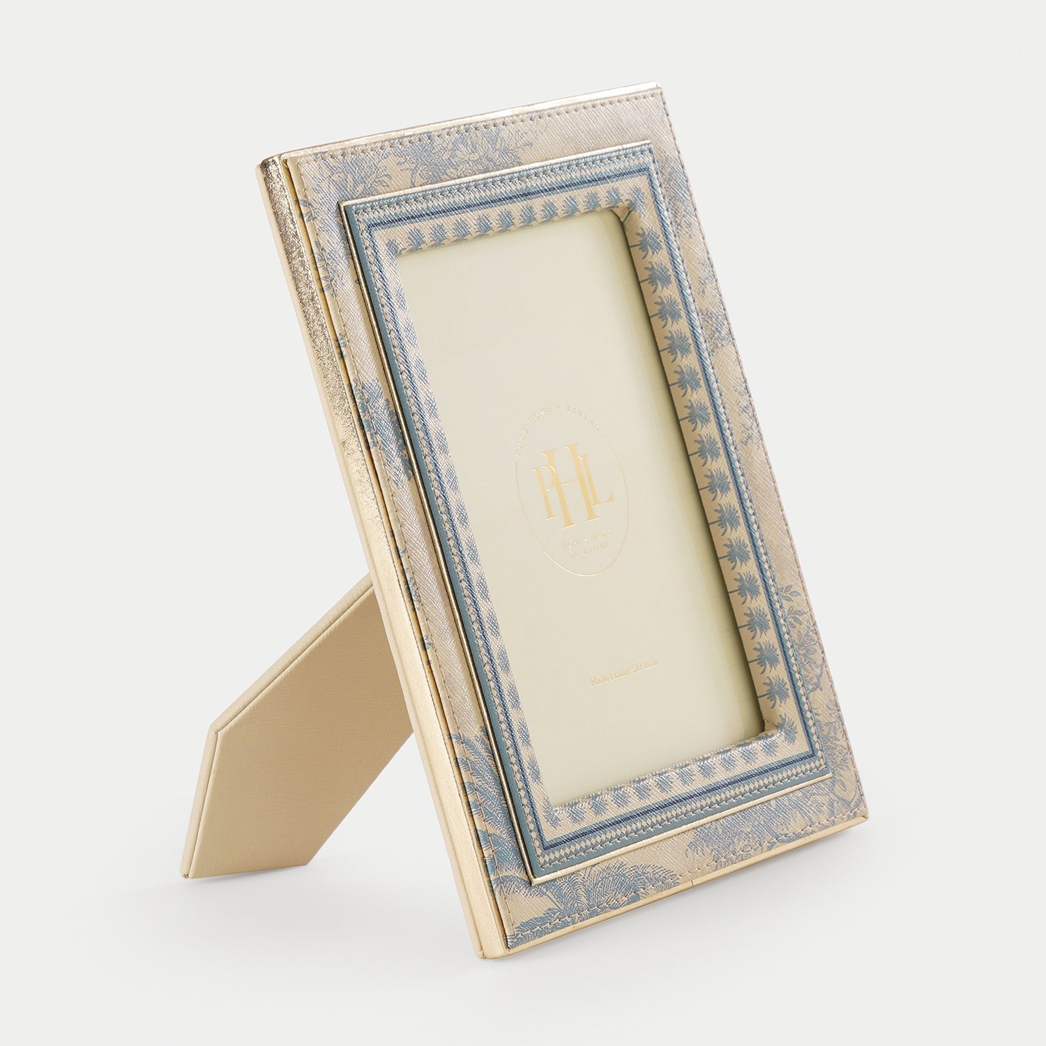 Blue Varena Faux Leather Photo Frame - Large