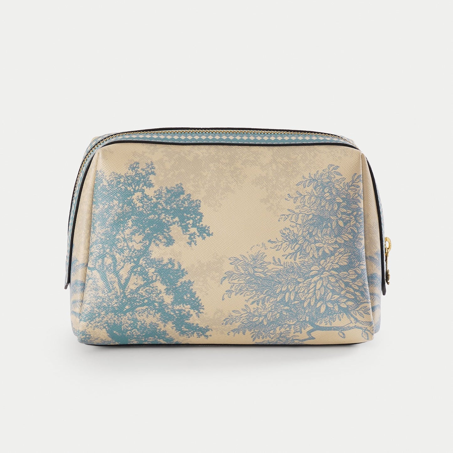 Blue Varena Faux Leather Vanity Pouch - Large