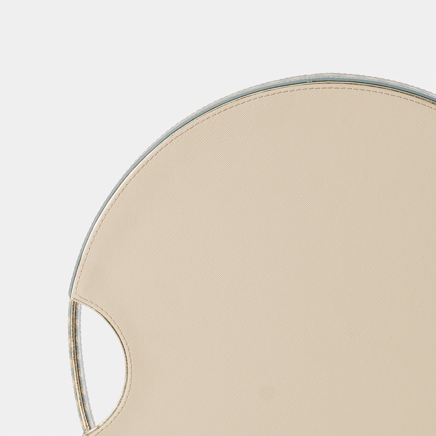 Blue Varena Faux Leather Round Tray