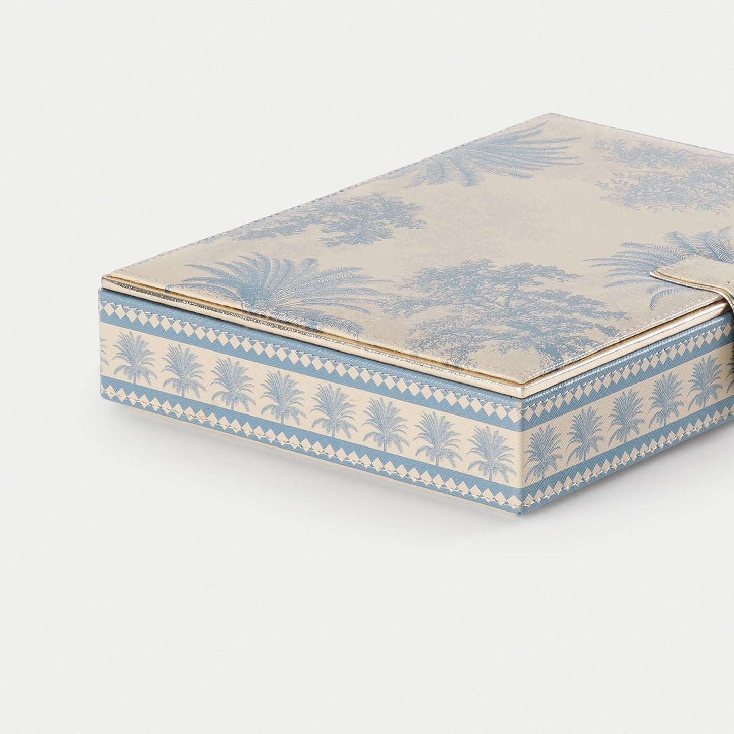 Blue Varena Rectangle Faux Leather Jewellery Box
