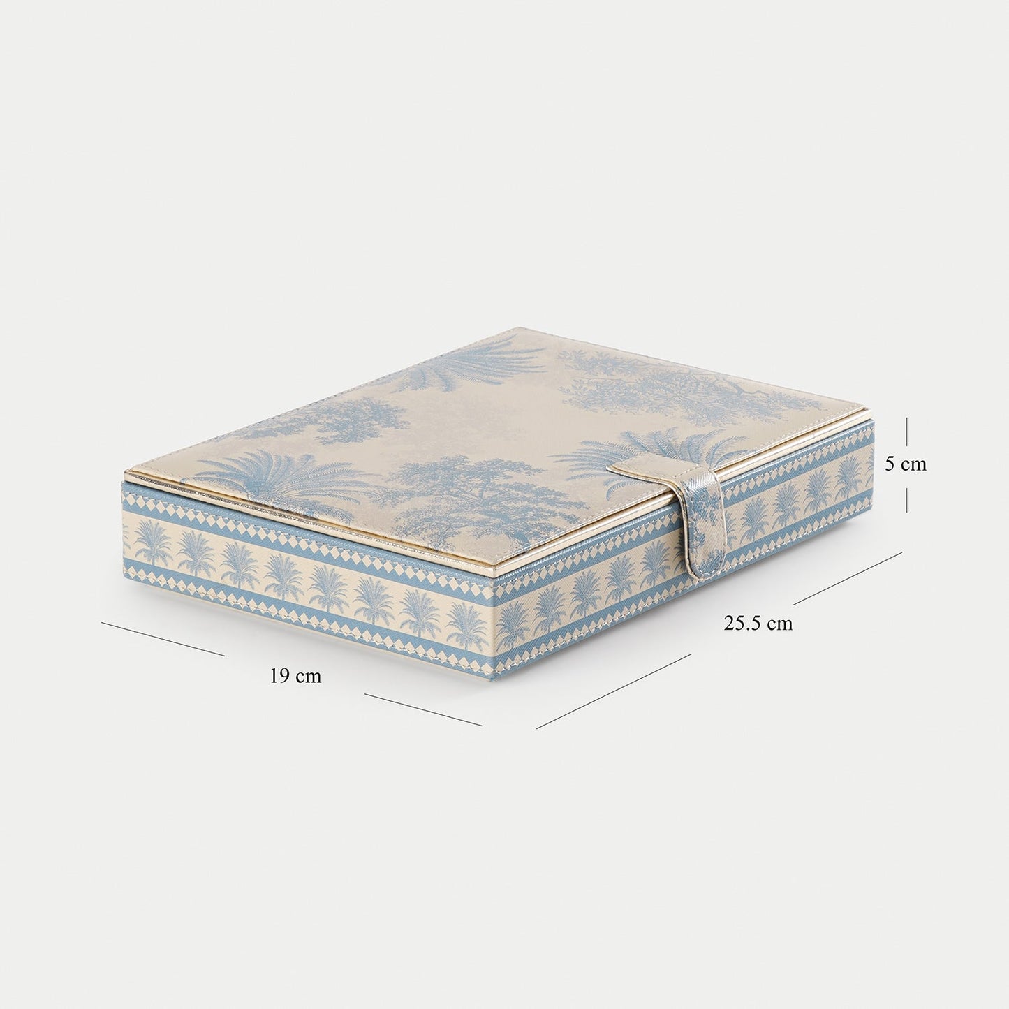 Blue Varena Rectangle Faux Leather Jewellery Box