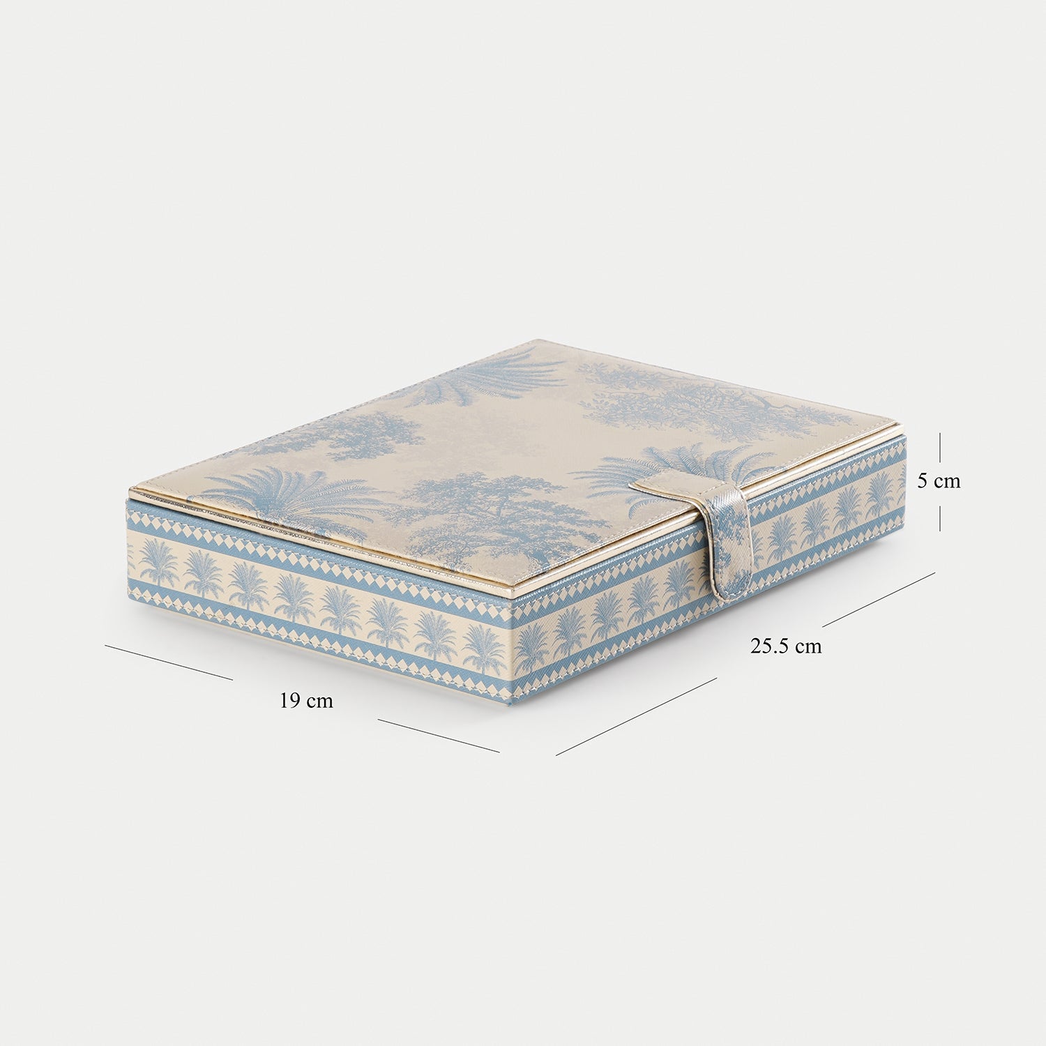 Blue Varena Rectangle Faux Leather Jewellery Box