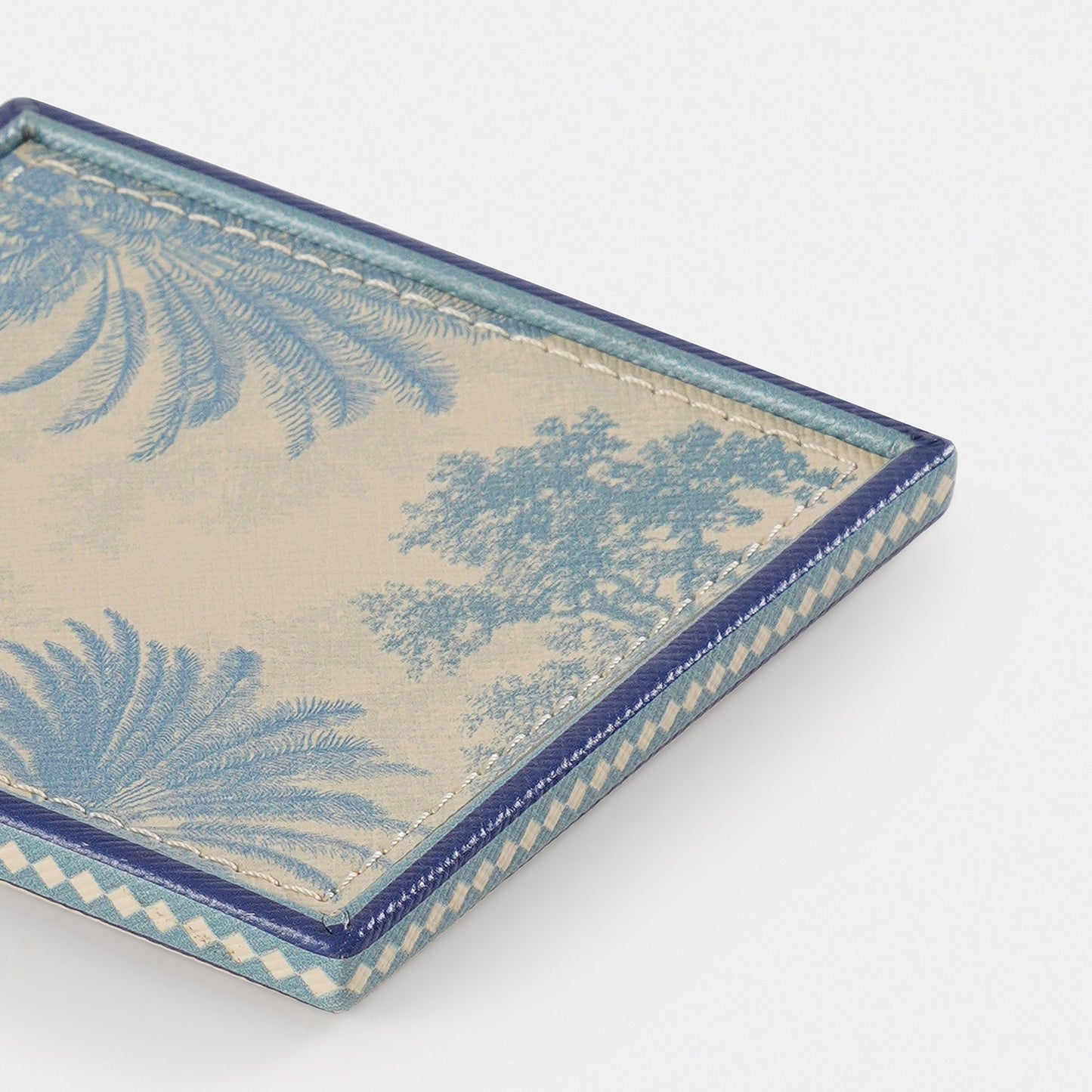 Set of 4 Blue Varena Faux Leather Coasters