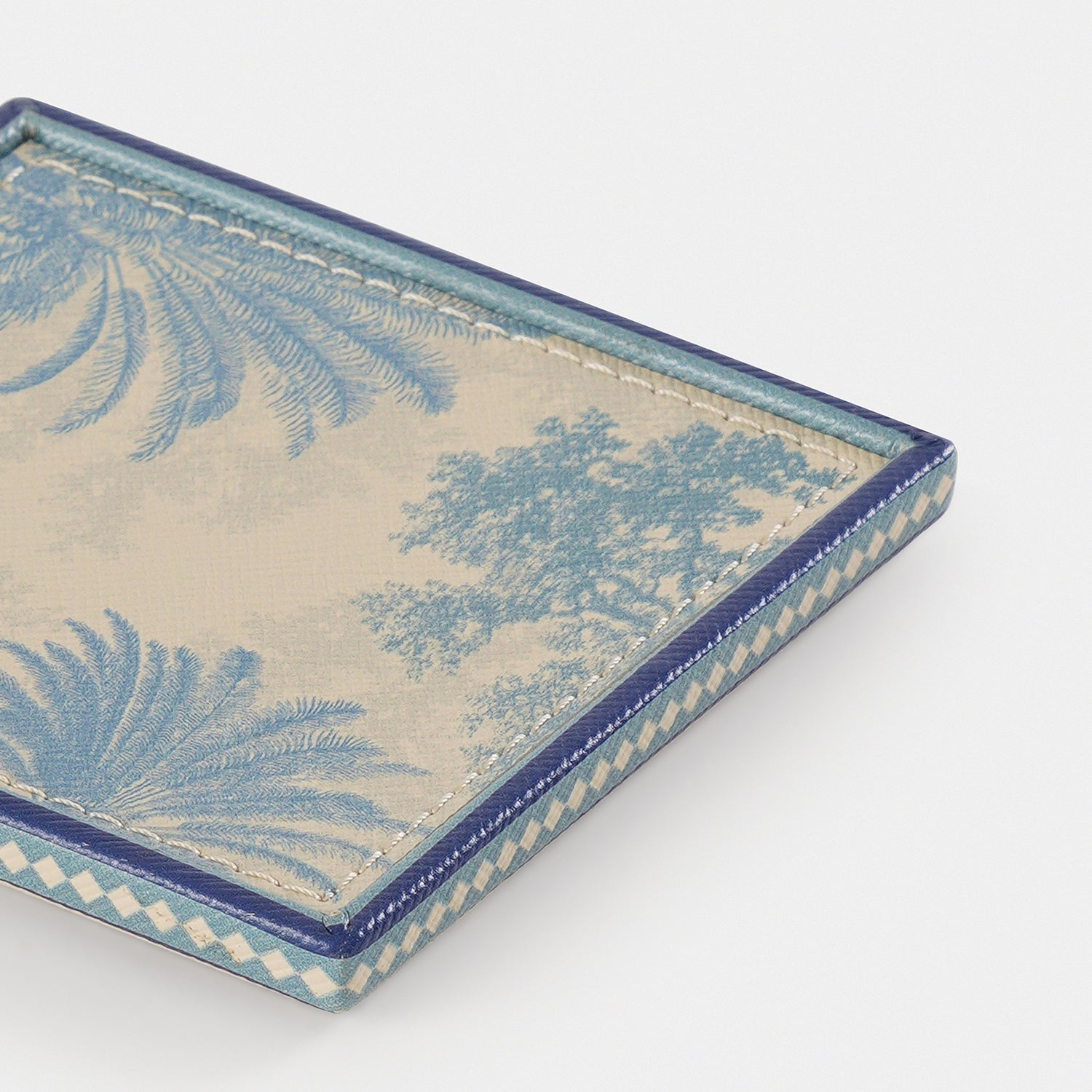 Set of 4 Blue Varena Faux Leather Coasters