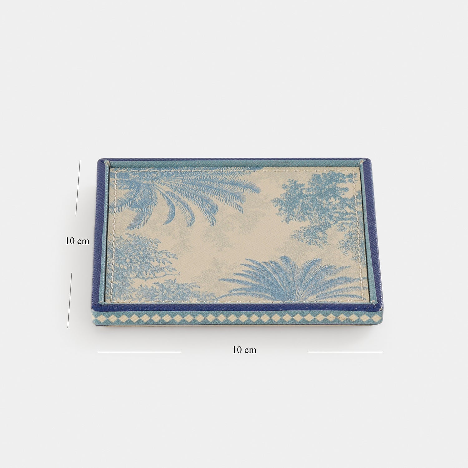 Set of 4 Blue Varena Faux Leather Coasters