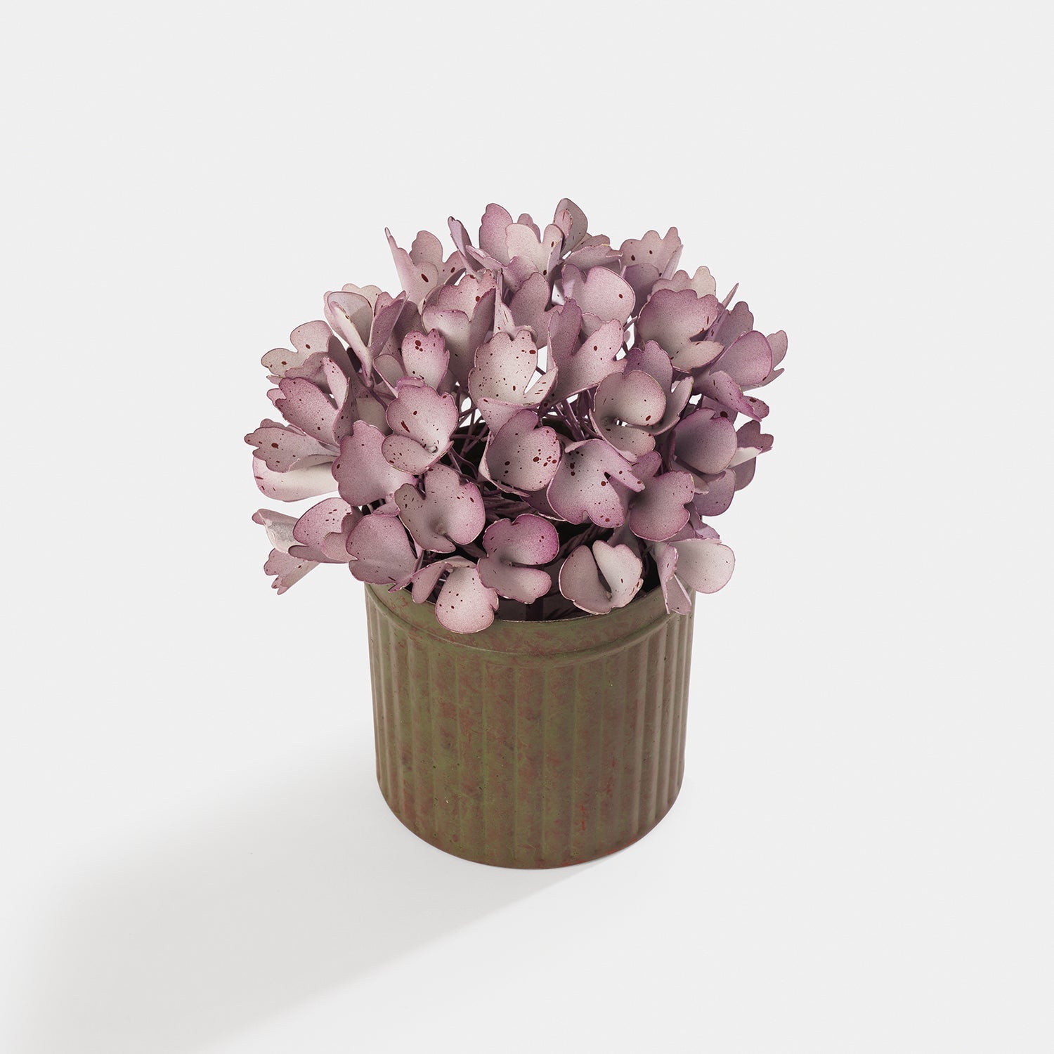 Purple Hydrangea Metal Plant