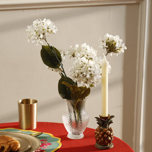【Pure Home + Living】 Clear Textured Glass Vase - Small｜クリア テクスチャー ガラス 花瓶（S）｜10×10×15.7cm