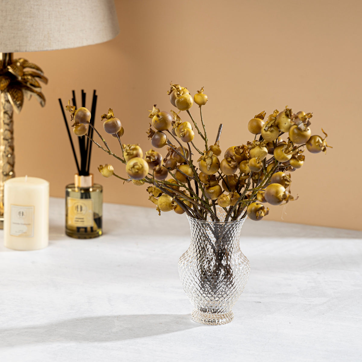 【Pure Home + Living】 Clear Textured Glass Vase - Small｜クリア テクスチャー ガラス 花瓶（S）｜10×10×15.7cm