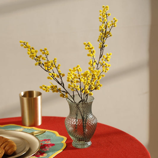 【Pure Home + Living】 Green Textured Glass Vase - Small｜グリーン テクスチャー ガラス 花瓶（S）｜10×10×15.7cm