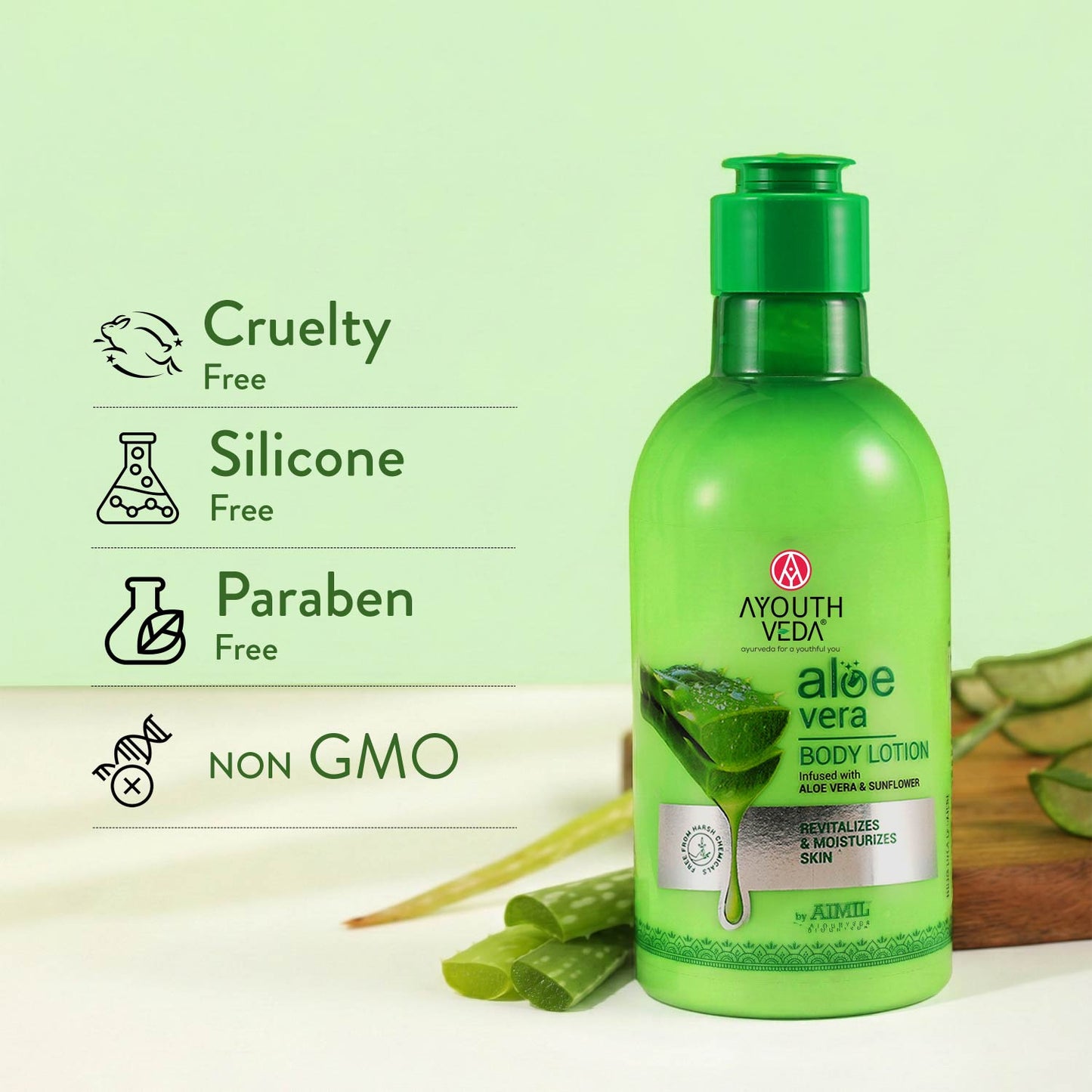 Aloe Vera Body Lotion | Hydrating & Revitalizing Moisturizer with Aloe Vera & Sunflower for All Skin Types | Non-Greasy, Nourishing Lotion for Soft, Smooth Skin – 250ml 250ml