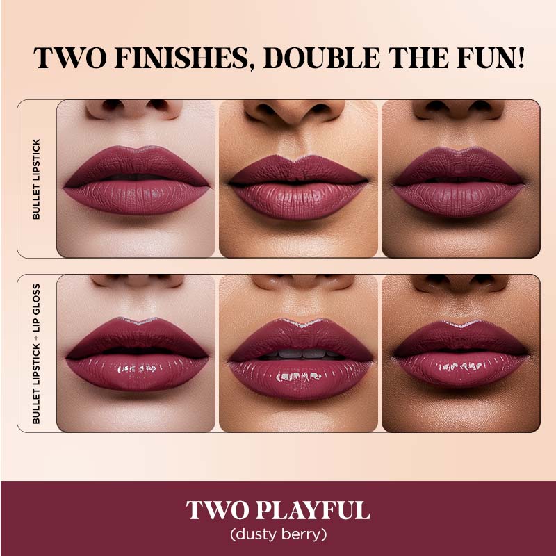 Two Good! 2 in 1 Bullet Lipstick & Lip Gloss Duo