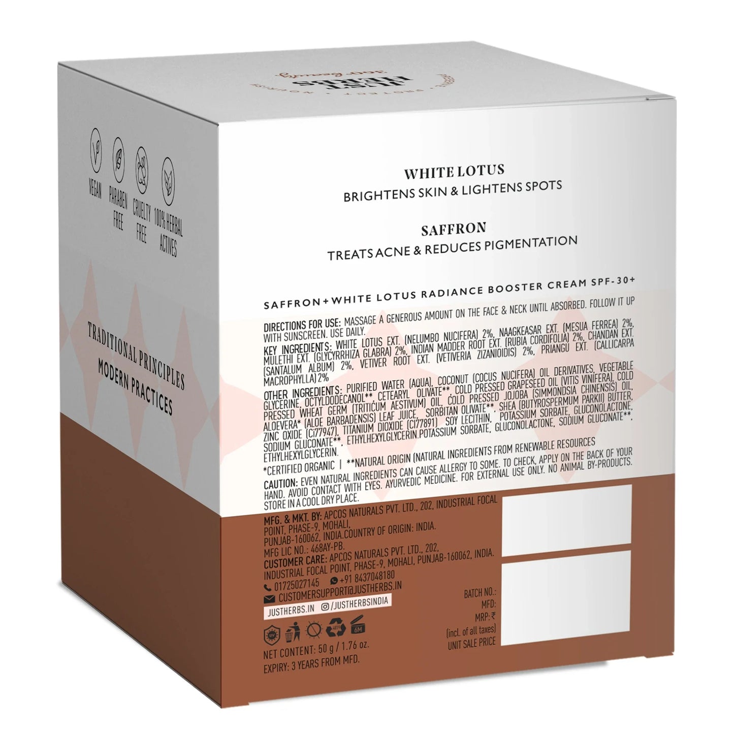 Radiance Booster Cream SPF 30+ with White Lotus and Saffron 50g
