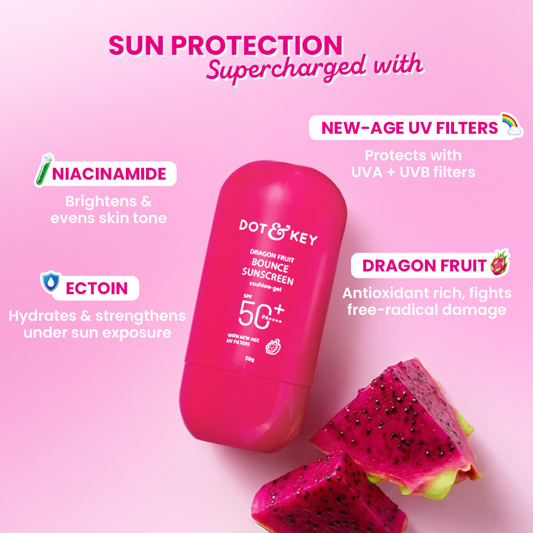 Dot & Key Dragon Fruit Bounce Sunscreen In-Vivo Tested SPF 50+ PA++++ 50g