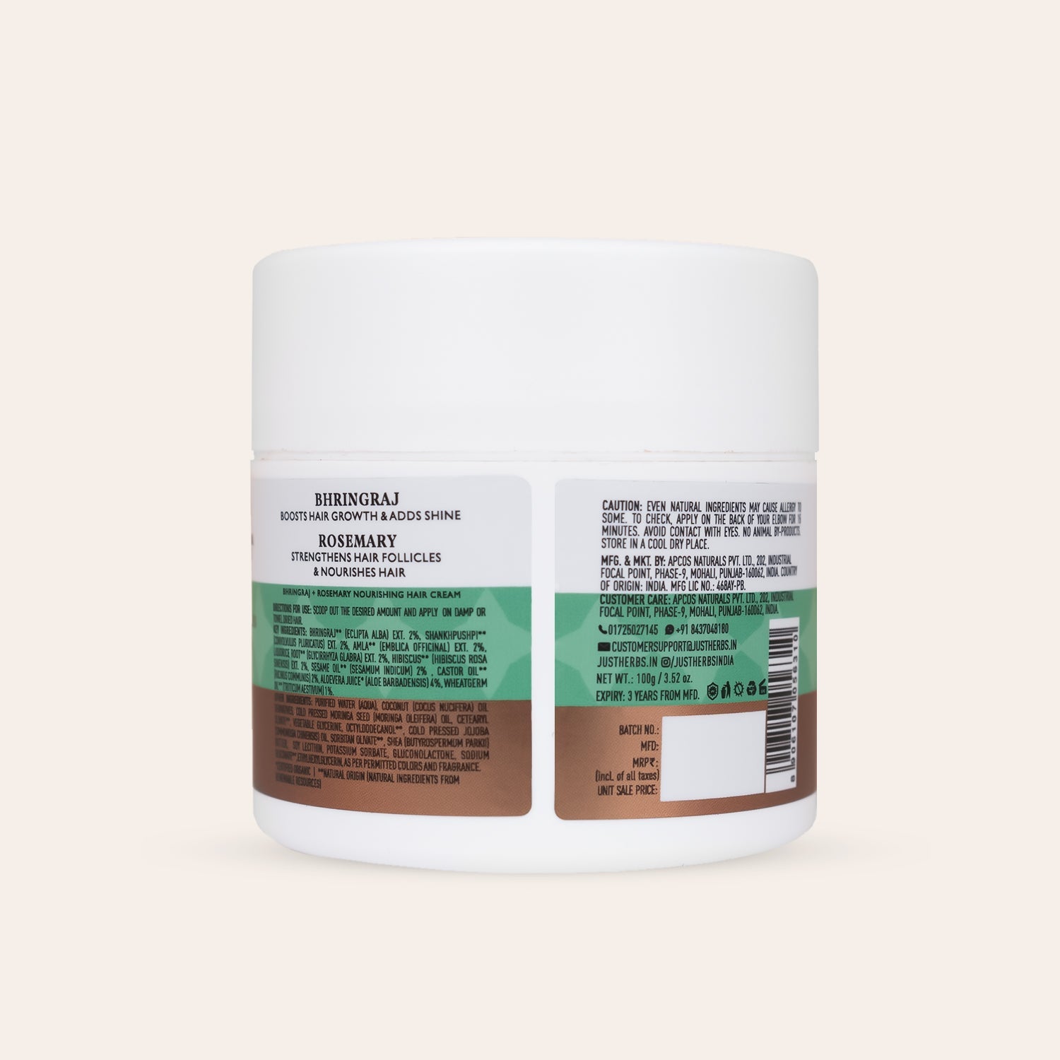 Nourishing Hair Cream with Bhringraj & Rosemary 100g
