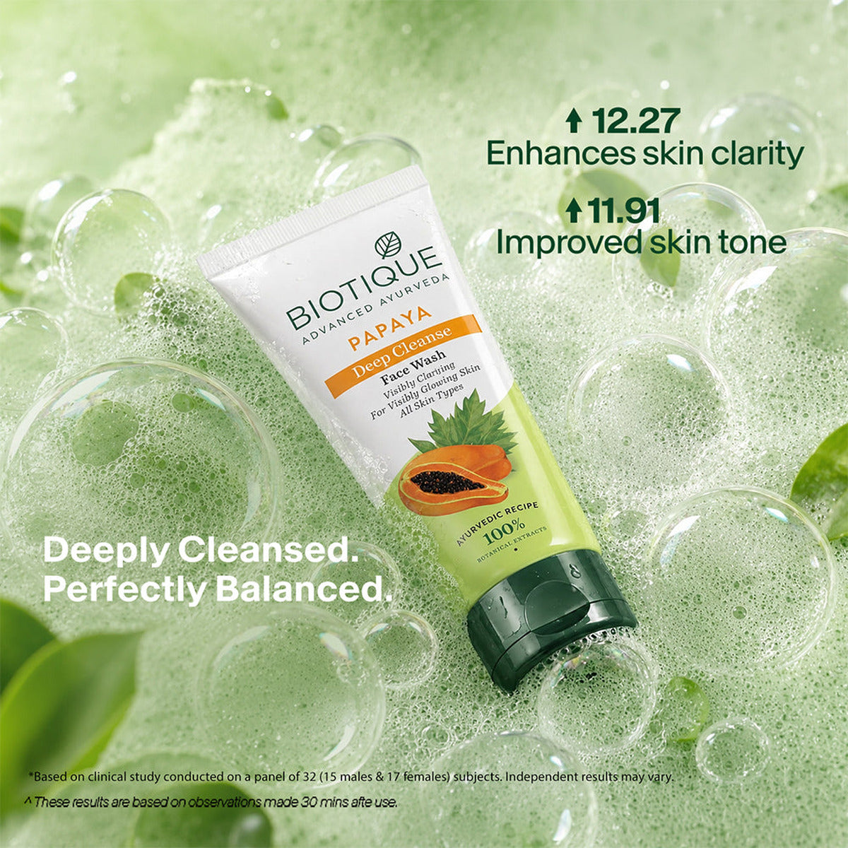 【Biotique】 Papaya Deep Cleanse Face Wash｜パパイヤ ディープクレンズ 洗顔料｜100ml×2本セット