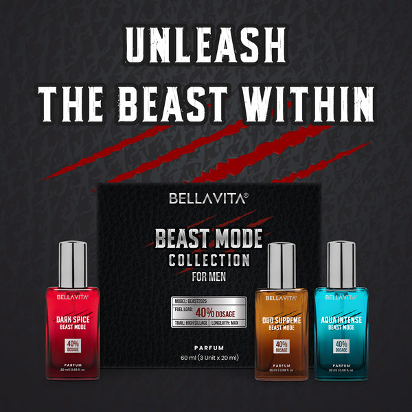 Beast Mode Perfume Gift Set for Men | 12 hr+ long lasting | 3 x 20ml 20ml