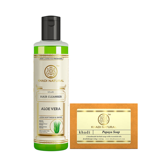 Aloe Vera Hair Cleanser with Papaya Soap Combo (Set of 2) 250g