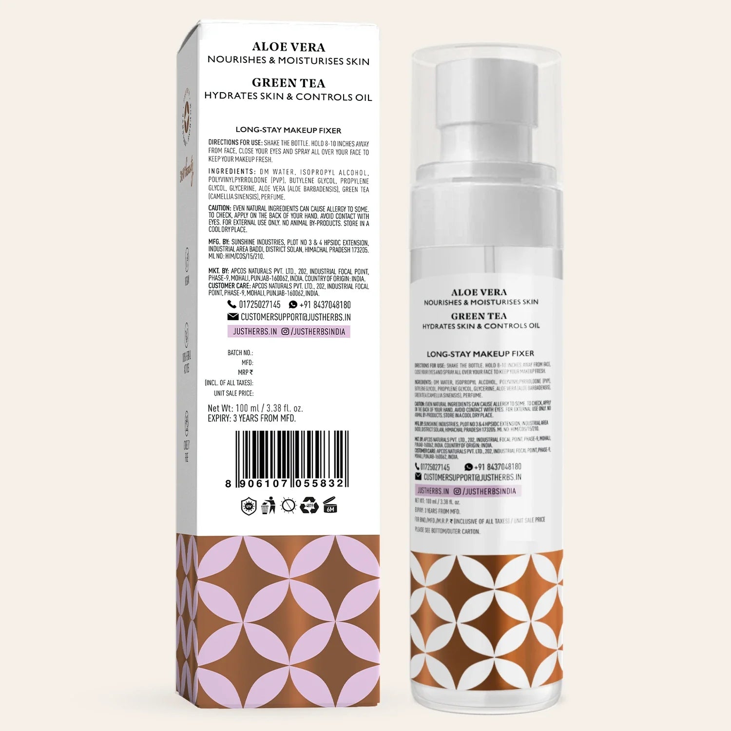 Long-stay Makeup Fixer with Aloe Vera & Green Tea 100ml