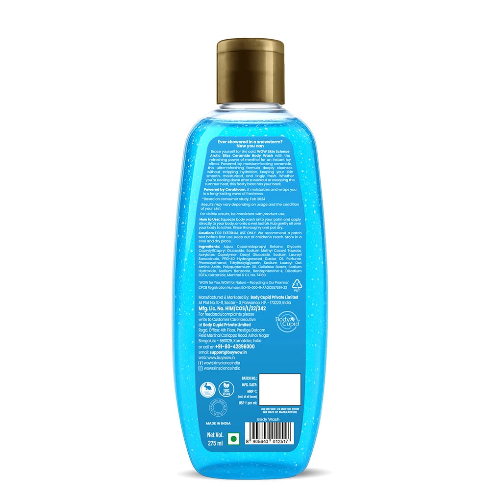 Menthol-Infused Ceramide Body Wash Invigorating Icy Cleanse 275ml